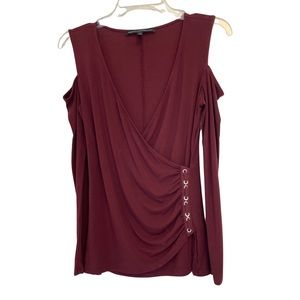 WHBM Cold Shoulder Body-con Top small